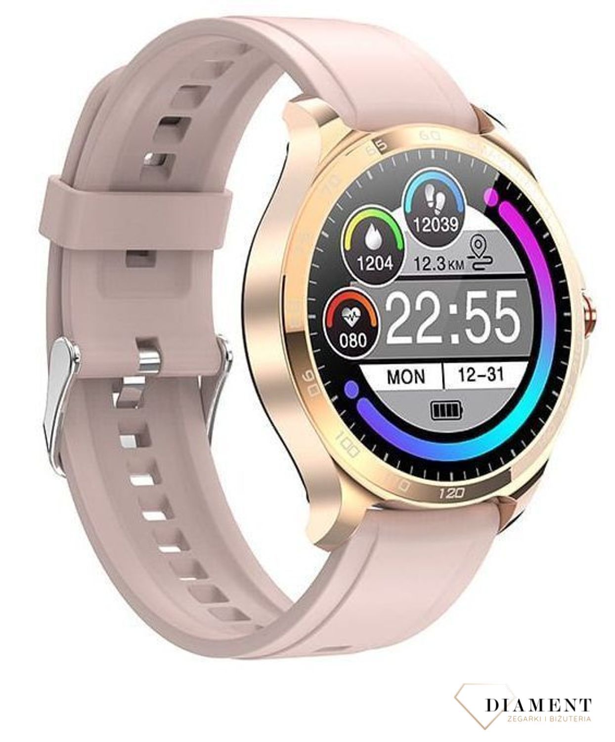 Smartwatch damski Garett Sport Factory RT złoty-róż.webp